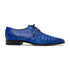 Marco Di Milano Lacio Men's Shoes Electric Blue Genuine Caiman Crocodile Dress Derby Oxfords