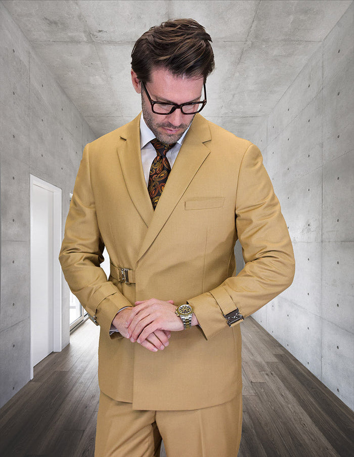 2PC Italian Super 200's Wool Suit Modern Fit in Camel