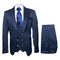 Rossi Man BOND RM1752 Slim Fit 3-Piece Navy Suit – 1-Button Peak Lapel, Double-Breasted Vest & Flat Front Pants