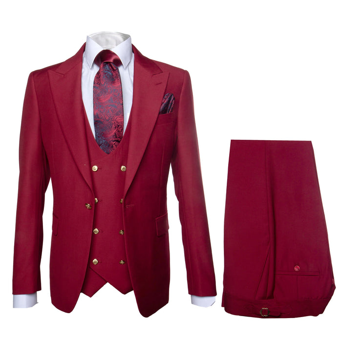 Rossi Man Bond Collection RM1777 â€“ Premium Red Slim Fit 3-Piece Suit for Men