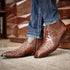 Men's Belvedere Roger Ostrich Quill Dress Boot In Brown