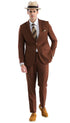 Oslo Brown Slim Fit Notch Lapel 2 Piece Suit