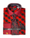 Men's Contrast Collar French Cuff Check Dress Shirt Set In Red