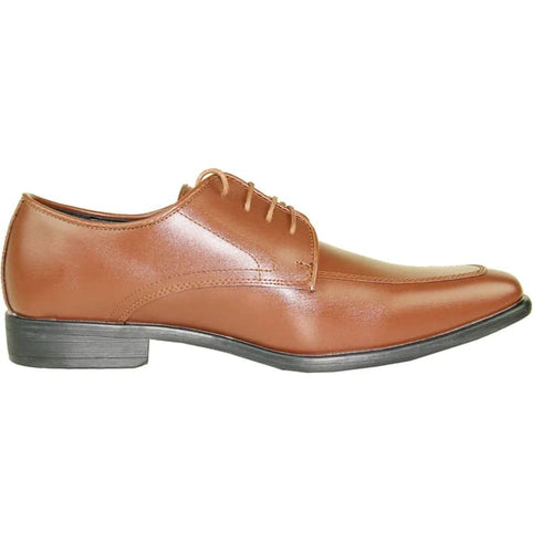 Mens Formal Oxford Lace Up Dress & Tuxedo Shoe In Light Brown