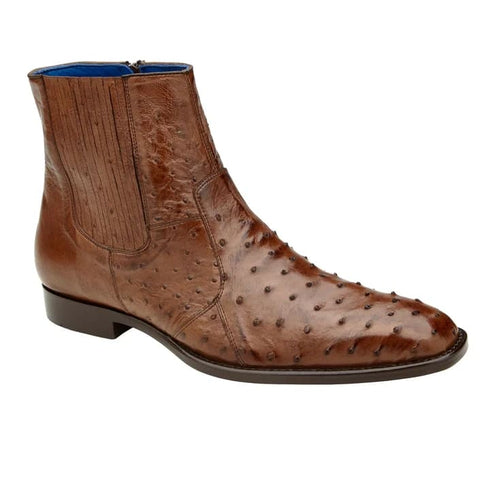 Men's Belvedere Roger Ostrich Quill Dress Boot In Brown