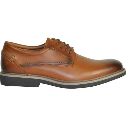 Mens Relaxed Oxford Dress Shoe In Antique Cognac Brown