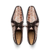 Marco Di Milano Caribe Men's Shoes Rustic White & Brown Genuine Hornback Caiman Crocodile Dress Derby Oxfords