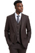 Plaid Suit - Windowpane Suit - Checkered Suit - Mens Vested   Brown Suit