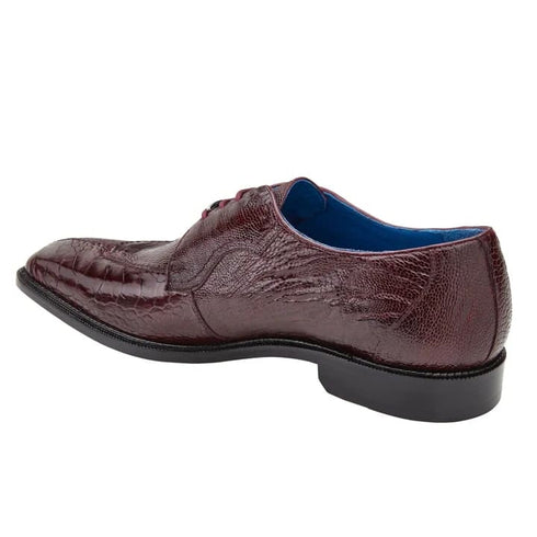 Men's Belvedere Siena Ostrich Leg Moc Toe Dress Shoe In Burgundy