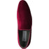 Mens Modern Slip On Velvet Tuxedo Loafer In Burgundy