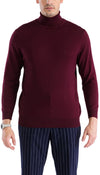 MENS BURGUNDY PULLOVER TURTLENECK SWEATER