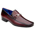 Men's Belvedere Bruno Calfskin & Ostrich Leg Buckle Loafer In Burgundy