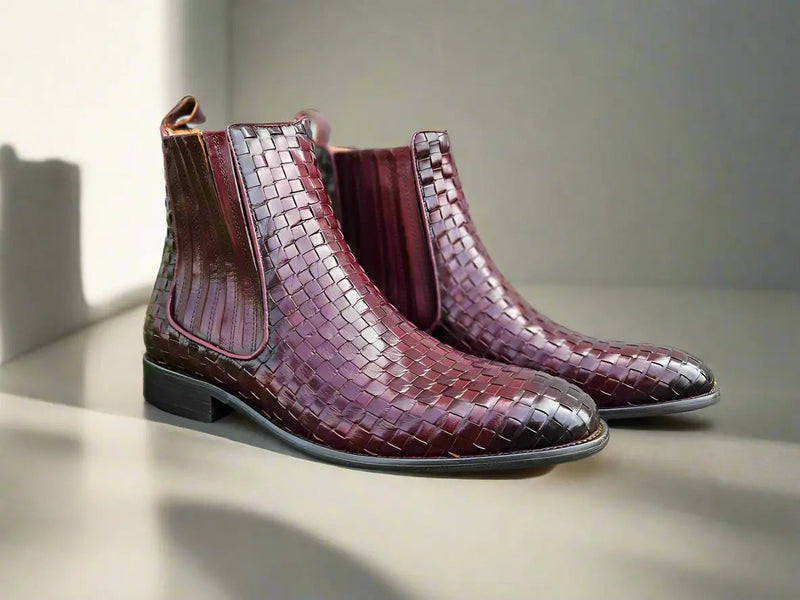 Carrucci Basket Weave Leather Chelsea Boot
