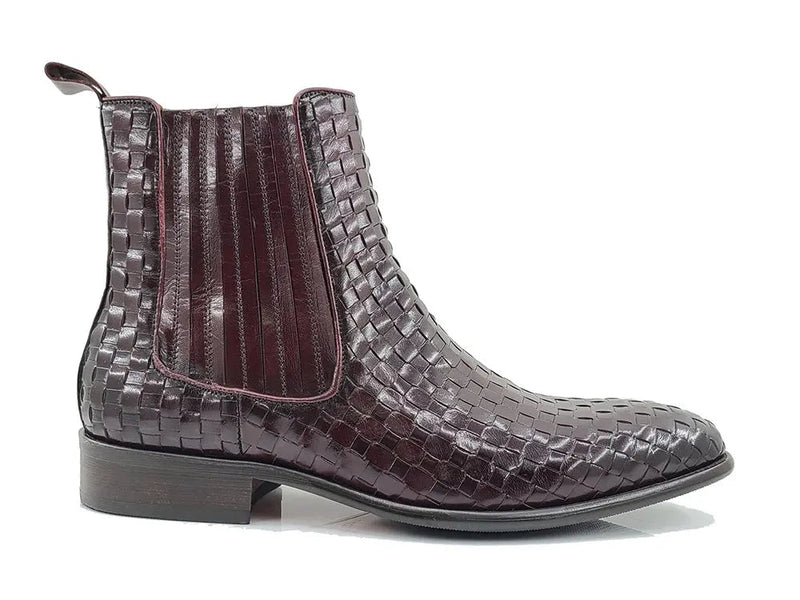 Carrucci Basket Weave Leather Chelsea Boot