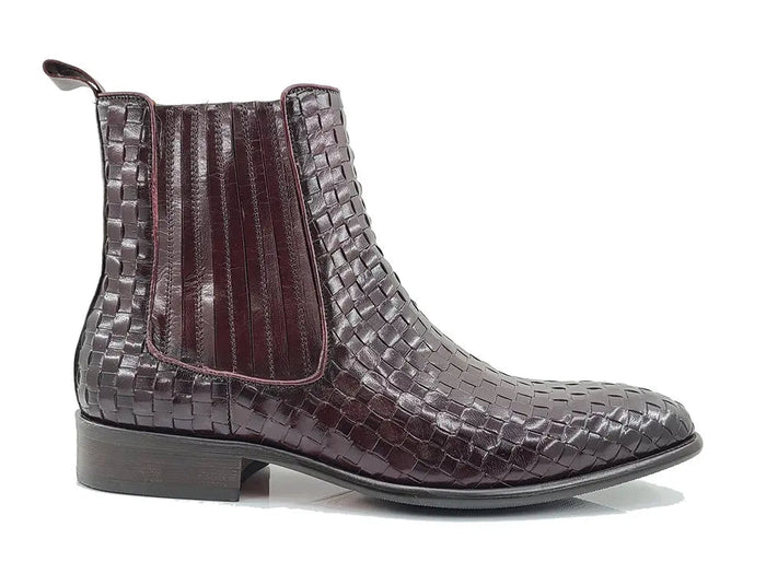 Carrucci Basket Weave Leather Chelsea Boot