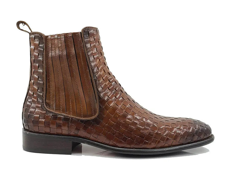 Carrucci Basket Weave Leather Chelsea Boot