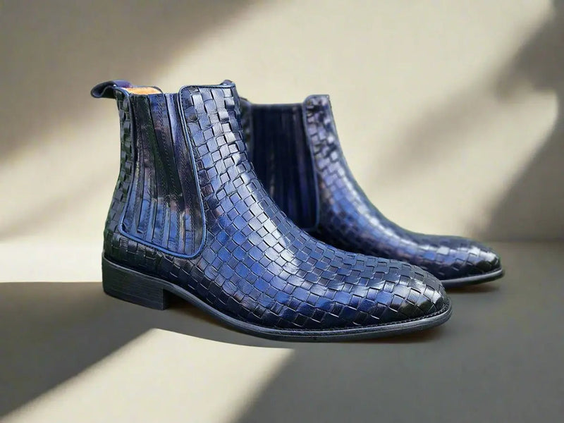 Carrucci Basket Weave Leather Chelsea Boot