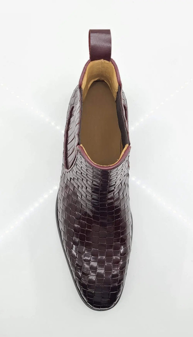 Carrucci Basket Weave Leather Chelsea Boot