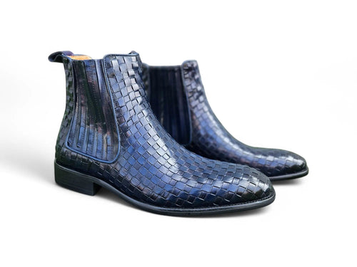 Basket Weave Leather Chelsea Boot Carrucci