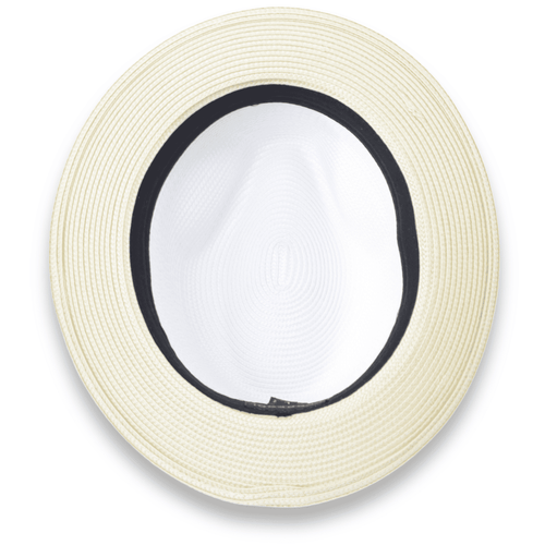Tapa Crushable Straw Hat Fedora in Two Tone Beige-White
