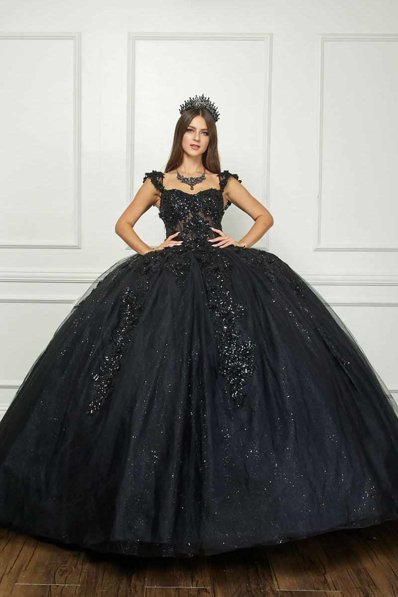 Applique Corset Ball Gown by Bella Princess PQ1070
