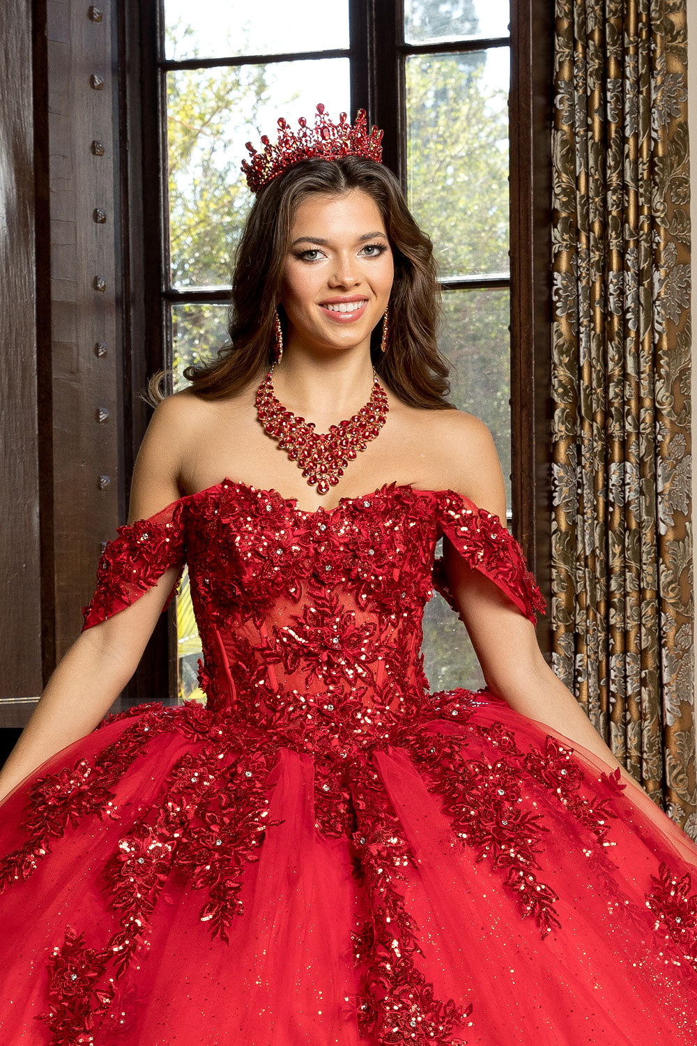 Applique Corset Ball Gown by Bella Princess PQ1070