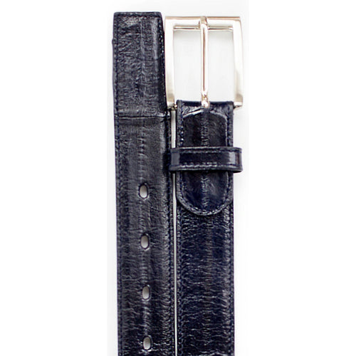 Mens Belvedere Eel Skin Belt in Camel