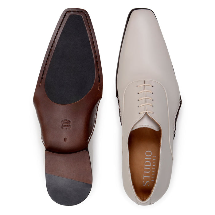 Belvedere Bianca: Light Bone Alligator Leather Luxury Shoe