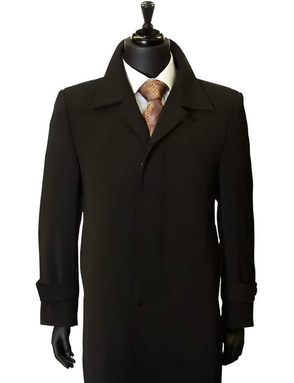 Mens Black Overcoat - All Weather Microfiber Gaberdine Dress Coat Priced Available In Big & Tall Sizes Trendy Classic Big And Tall Trench Coat Dark color black