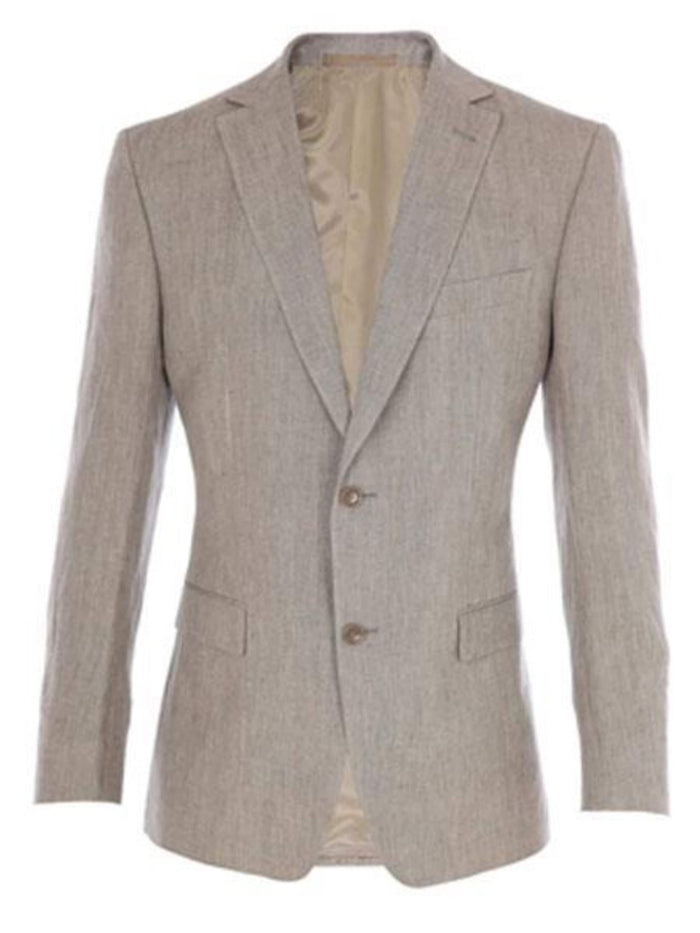 Tan Linen Suit - Dark Tan and Taupe Big and Tall Linen Suit