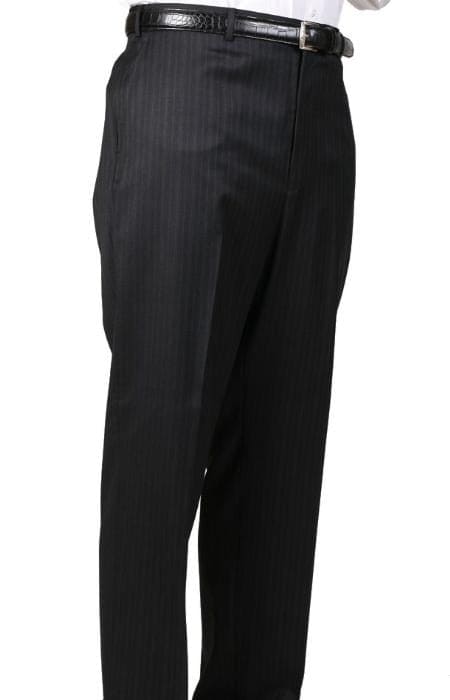 Mens Black Pinstripe Dress Pants - Stripe Slacks - Black Dress Pants