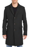 Mens Black Overcoat - Men's Black Four Button Cuffs Wool Fabric Big And Tall Men's Peacoat