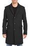 Mens Black Overcoat - Men's Black Four Button Cuffs Wool Fabric Big And Tall Men's Peacoat
