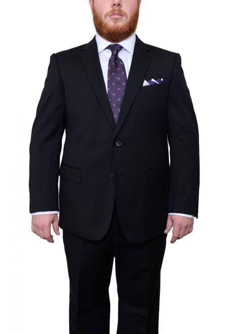 Men's Portly Solid Gray Fit Suit