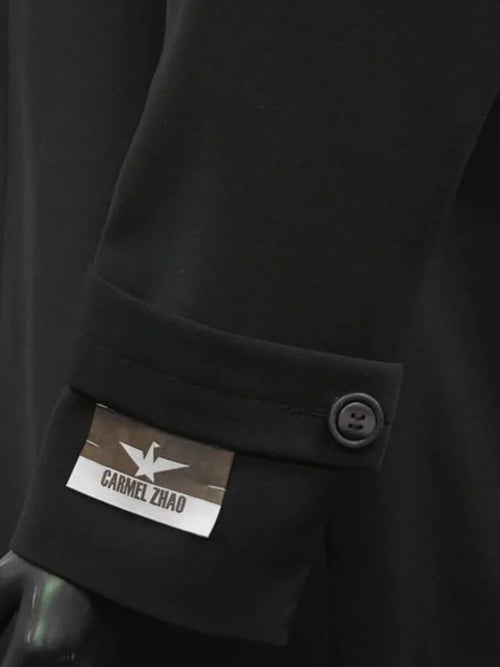 Mens Black Overcoat -  Black 100% Plush MicroFiber Dress Trench Top Long Coat - Mens Topcoat - Mens Overcoat