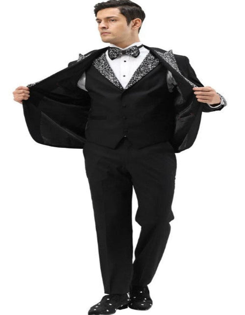 Black Prom Tuxedo - Perfect Wedding Suit Vested Rhinestone Lapelled | Alberto Nardoni Black Prom Tuxedo - Perfect Wedding Suit Vested Rhinestone Lapelled | Alberto Nardoni