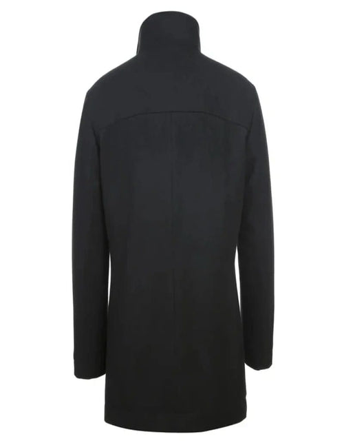 Mens Black Overcoat - Black Slim Fit Wool Blend Short Coat with Detachable Full Zipper