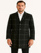 Mens Black Windowpane Wool Overcoat â€“ Big Plaid Pattern Classic Checkered CarCoat
