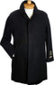 Mens Black Overcoat - Dark color black 3 Quarter Wool fabric Jacket - men's Overcoat