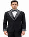 Black and White Prom Tuxedo - Perfect Wedding Suit Vested rhinestone Lapelled