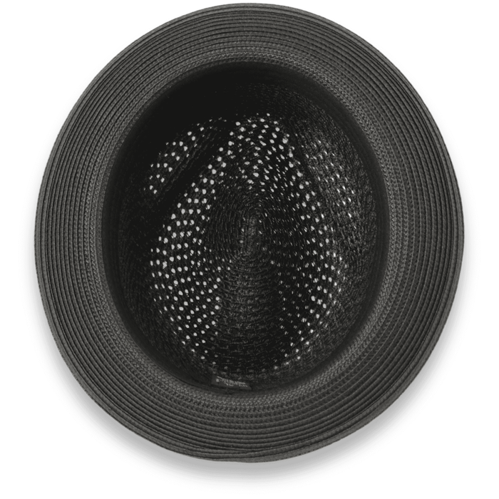 Castor Crushable Straw Hat Fedora in Black