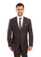 Dark Olive Green 100% Wool Stripe  2 Button  Suit