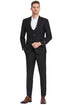 Plaid Suit - Windowpane Suit - Checkered Suit - Mens Vested Black Suit