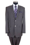 Mens Classic 2 Button Wool Feel - Designer Brand Notch Lapel Suit in Grey