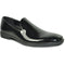 Mens Classic Plain Toe Slip On Patent Loafer Tuxedo Shoe In Black