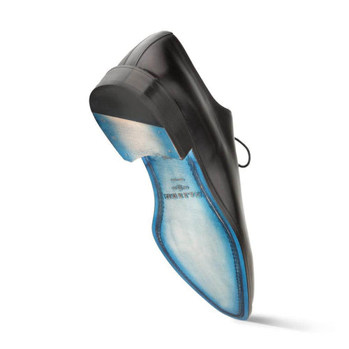 Enterprise Black Calfskin Plain Toe Dress Shoes by Mezlan – Handcrafted in Spain