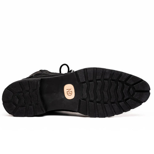 Marco Di Milano Leoni Oil Black Caiman Crocodile Lace-Up Boots