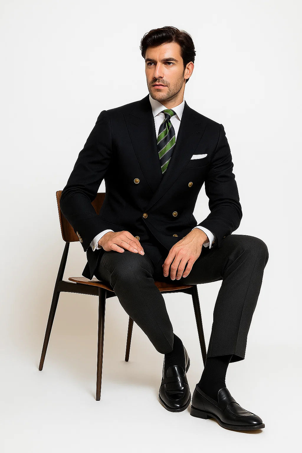 Black Double Breasted Suit