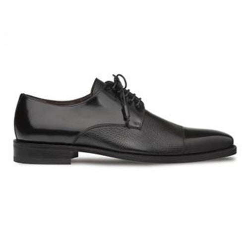 Mezlan Soka Men’s Oxford – Black Genuine Deerskin Leather Dress Shoe, Handmade in Spain