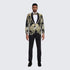 Gold Suit For Prom - Gold Blazer + Matching Pants + Men's Black Tuxedo with Gold Textured Paisley Design- Wedding - Prom